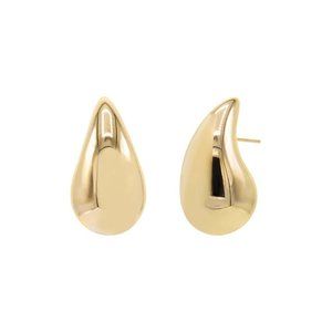 Teardrop Chunky Earring 30MM GOLD AND SILVER BRASS